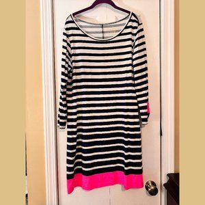 Lilly Pulitzer XL Linden Dress in Bright Navy Ocean Boulevard Stripes